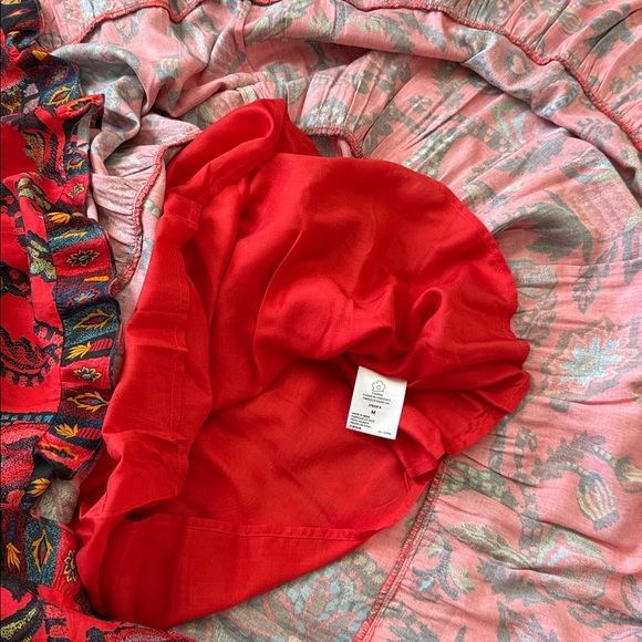 NWT!!! FARM Rio Floral Red Maxi Tiered Skirt Size M - Picture 10 of 13